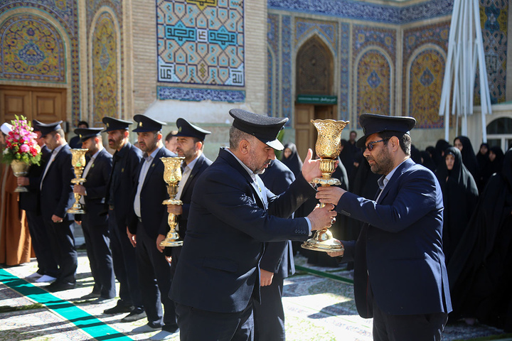 آیین خطبه‌خوانی اصحاب رسانه و کارکنان سپاه قم به مناسبت دهه کرامت