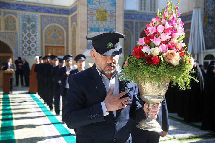 آیین خطبه‌خوانی اصحاب رسانه و کارکنان سپاه قم به مناسبت دهه کرامت
