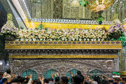 گل آرایی ضریح مطهر رضوی در دهه کرامت
