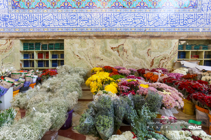 آماده‌سازی گل‌های حرم مطهر رضوی در دهه کرامت