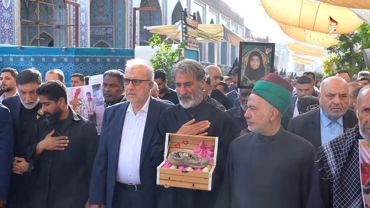 استقبال باشکوه از خانواده های شهدای میناب در کربلای معلی