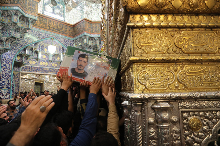 تشییع باشکوه بسیجی شهید مدافع امنیت در حرم بانوی کرامت