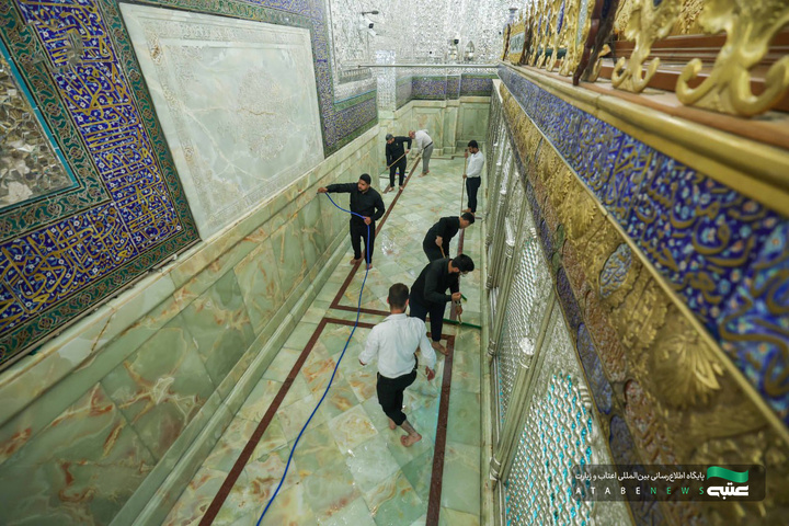غباارروبی ضریح کاظمین