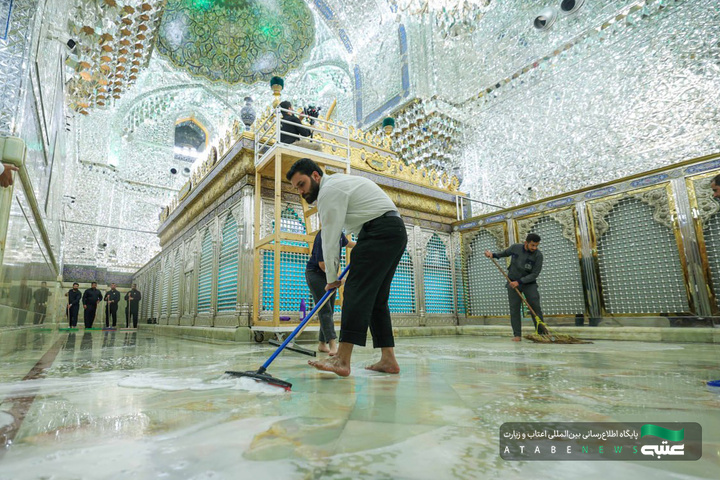 غباارروبی ضریح کاظمین