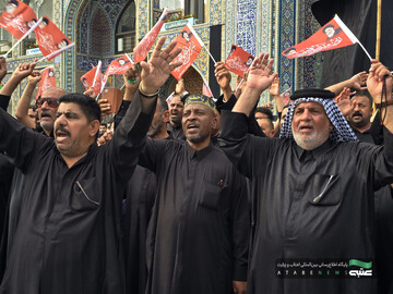 صحن انقلاب حرم رضوی میزبان خیل عزاداران کربلایی ؛