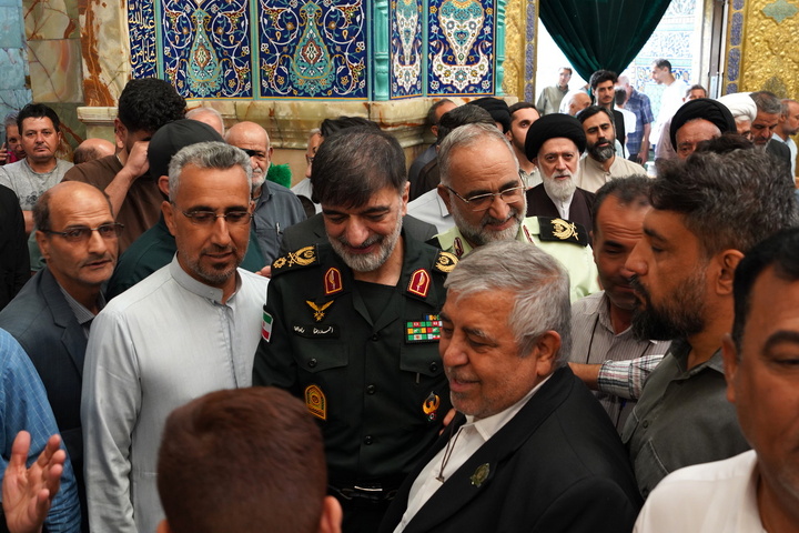تشرف سردار رادان به زیارت حرم مطهر بانوی کرامت