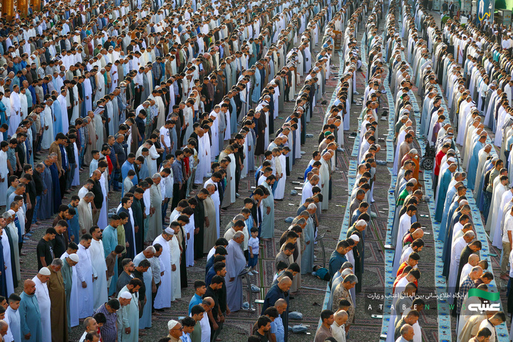 اقامه نماز عید قربان در حرم مطهر کاظمین(ع)
