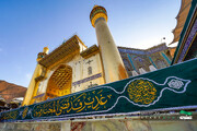نصب کتیبه‌های عید غدیر در حرم مطهر امیرالمؤمنین(ع)