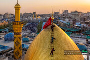 شست‌وشوی گنبد مطهر حضرت ابوالفضل العباس(ع) در آستانه ماه محرم