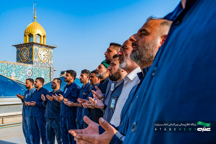 شست‌وشوی گنبد مطهر حضرت ابوالفضل العباس(ع) در آستانه ماه محرم