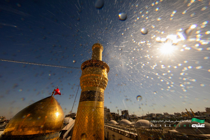 شست‌وشوی گنبد مطهر امام حسین(ع) در آستانه ماه محرم