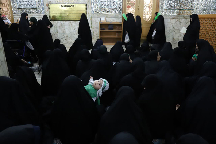 تمرین رباب بودن و علی اصغر(ع) شدن در حرم بانوی کرامت
