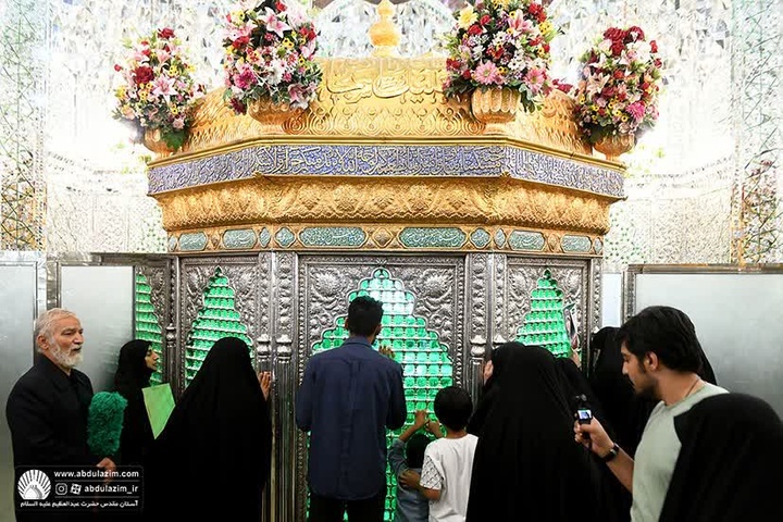 تشرف جمعی از خانواده‌های شهدای مدرسه شجره طیبه میناب به حرم مطهر حضرت عبدالعظیم(ع)