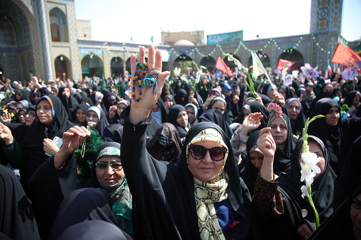 استقبال باشکوه اهالی دیار اهل بیت(ع) از کاروان نمادین ورود بانوی کرامت به قم