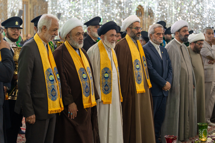 آیین خطبه‌خوانی میلاد حضرت عبدالعظیم(ع) با حضور خادمان حرم بانوی کرامت