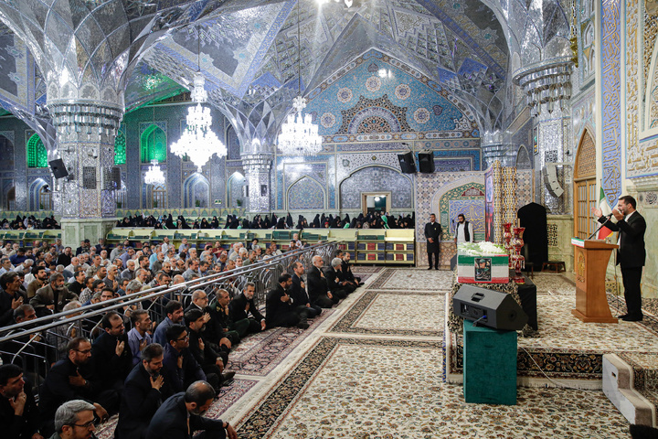 وداع با پیکر فرمانده قرارگاه عملیاتی سجاد سراوان در حرم مطهر رضوی