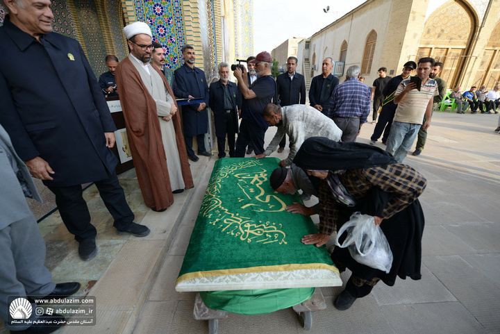 آئین بدرقه سنگ مرقد مطهر حضرت عبدالعظیم حسنی (ع) از شهر ادب و شعر به شهر کهن و تاریخی ری