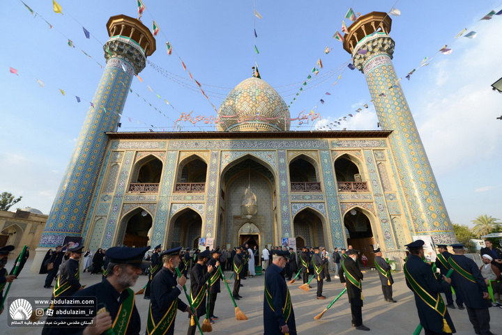 آئین بدرقه سنگ مرقد مطهر حضرت عبدالعظیم حسنی (ع) از شهر ادب و شعر به شهر کهن و تاریخی ری