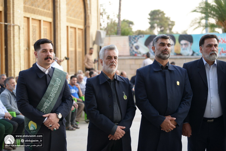 آئین بدرقه سنگ مرقد مطهر حضرت عبدالعظیم حسنی (ع) از شهر ادب و شعر به شهر کهن و تاریخی ری