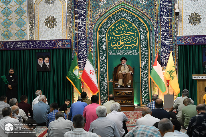 مراسم دعای کمیل و یادبود دومین سالگرد شهادت سید حسن نصرالله در آستان مقدس حضرت عبدالعظیم علیه السلام