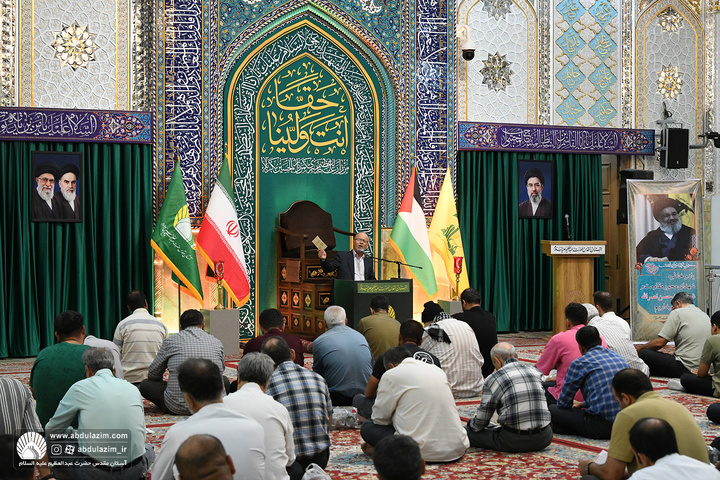 مراسم دعای کمیل و یادبود دومین سالگرد شهادت سید حسن نصرالله در آستان مقدس حضرت عبدالعظیم علیه السلام