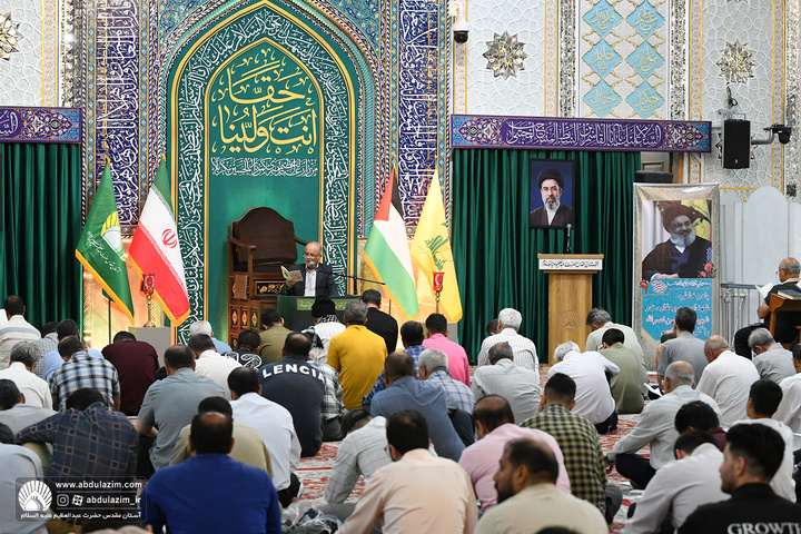 مراسم دعای کمیل و یادبود دومین سالگرد شهادت سید حسن نصرالله در آستان مقدس حضرت عبدالعظیم علیه السلام