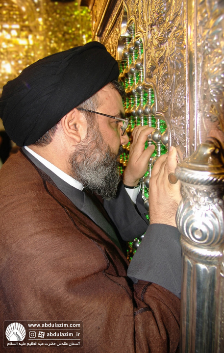گزارش تصویری حضور سیدالشهدای مقاومت، شهید سید حسن نصرالله در حرم مطهر حضرت عبدالعظیم در سال 1384