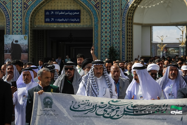 تشرف موکب‌داران عراقی به حرم مطهر رضوی