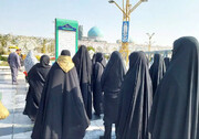 مجموعة من نساء المجمع العالمي لأهل البيت (ع) حظين بالزيارة والمعرفة في الحرم الرضوي الشريف