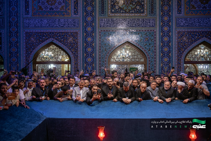 عراقی موکب منتظمین کی حرم امام رضا علیہ السلام میں حاضری