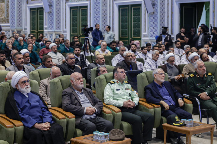 مراسم تکریم مواکب حسینی در حرم مطهر رضوی