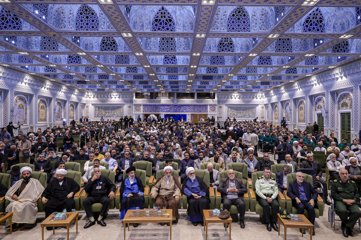 مراسم تکریم مواکب حسینی در حرم مطهر رضوی