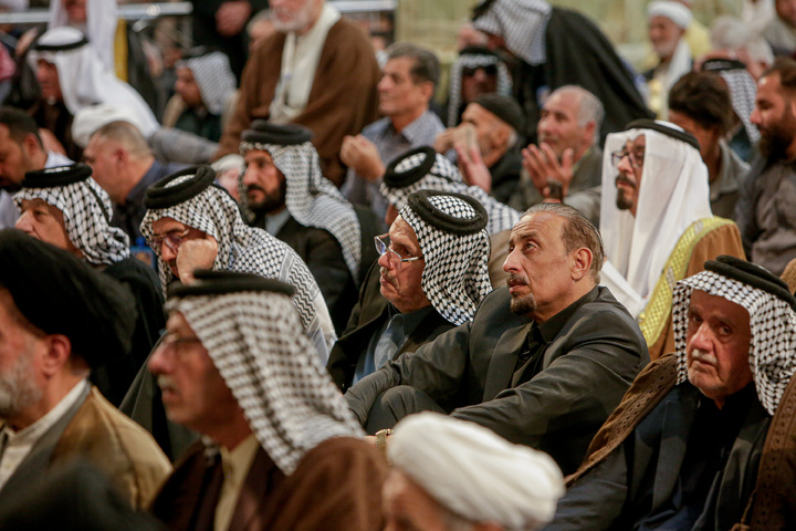 حضور شیوخ و سران غیور عشایر عراق و خوزستان در نماز جمعه مشهد مقدس